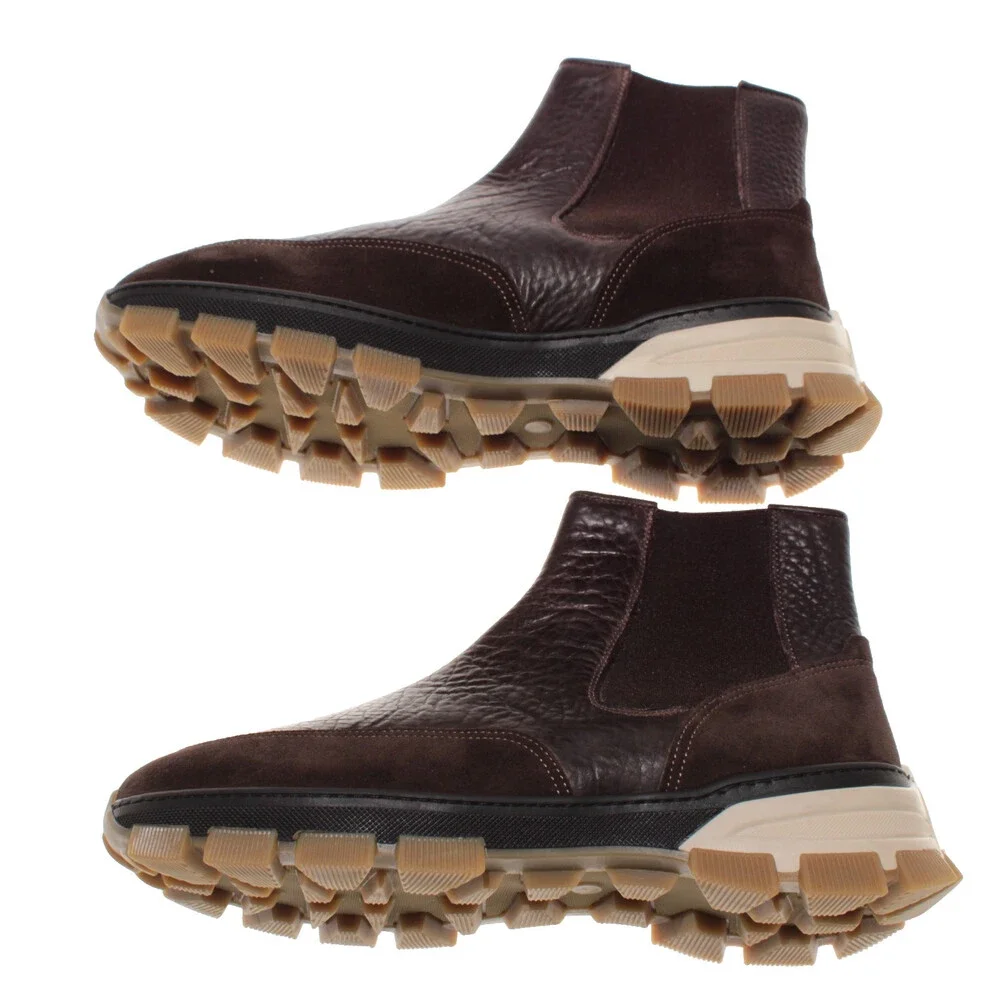 Di Bianco NWD Pull On Chelsea Boots Size 42 (US 9) in Dark Brown Leather